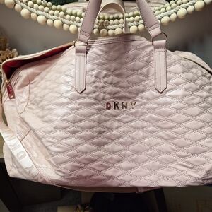 DKNY Light Pink Quilted Travel Bag